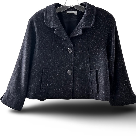 Women's Tristan & Iseut Short Sleeve with Lapel Coat Wool Blend Size Medium - Picture 4 of 11